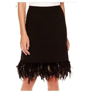 NWT Nicole Miller Skirt with Ostrich Feather Hem